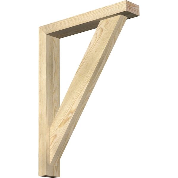Ekena Millwork Traditional Block Rough Sawn Bracket w/ Offset Brace, Douglas Fir, 4"W x 22"D x 30"H BKT0402X22X30TRA05RDF - main